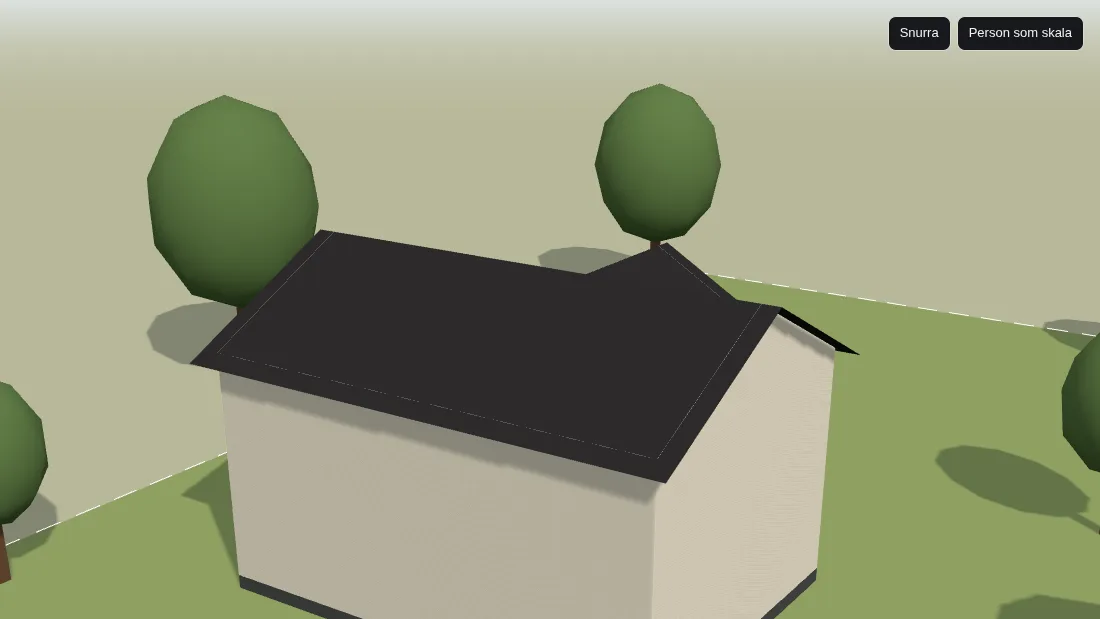 Ett kataloghus i 3D på en exempeltomt